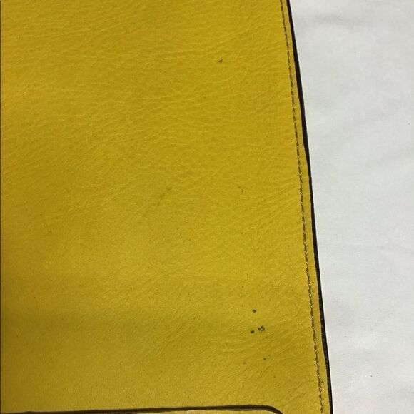 Boldrini Oversized Selleria Yellow Leather Portfolio Envelope Style Clutch - Picture 11 of 12